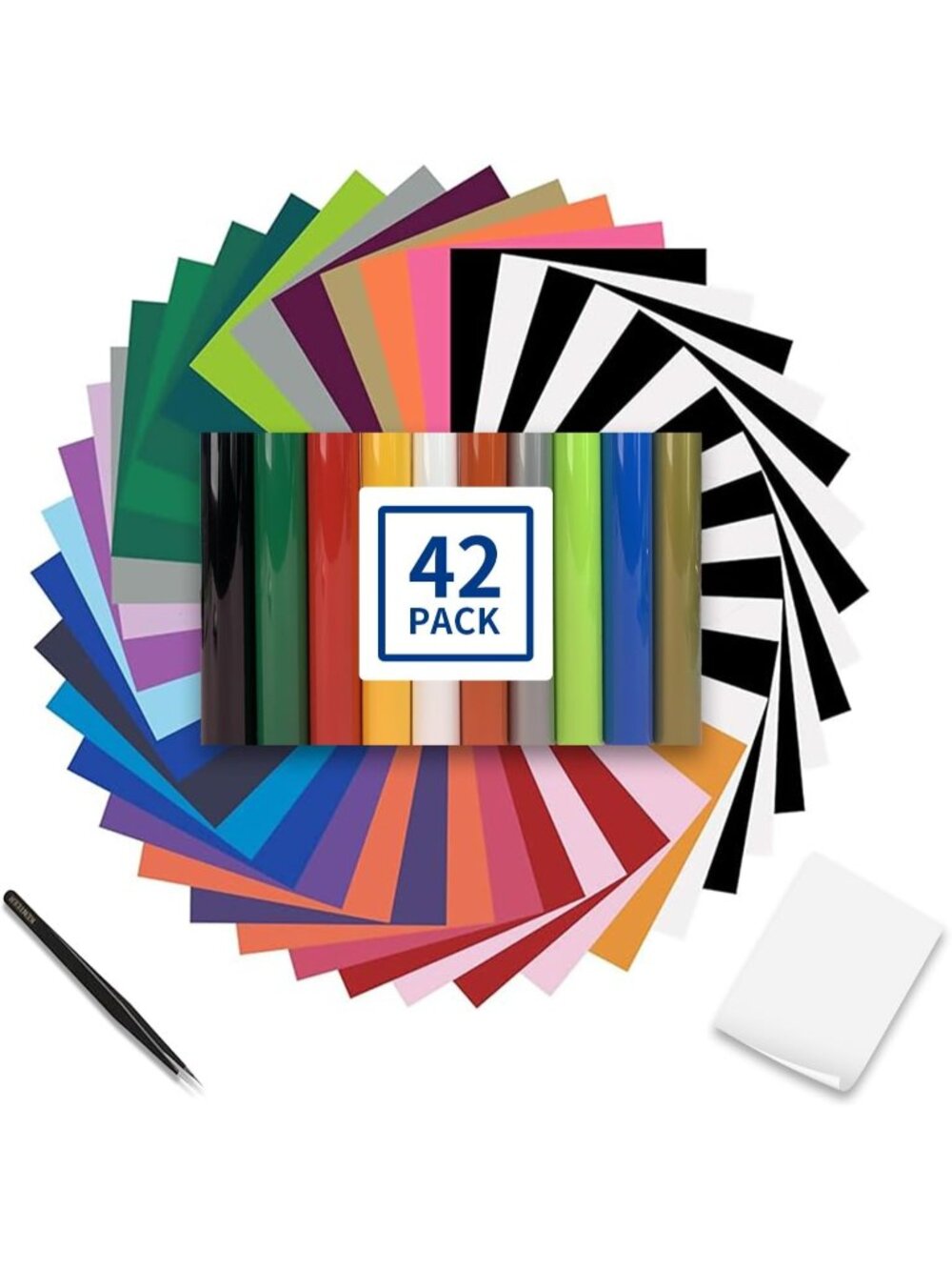 New Heat Transfer Vinyl Bundle- 42 Pack 12"x10" Iron On Vinyl Sheets